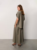 Skirt | Cotton Lyocell Stretch | Kaneko | Smockey Olive