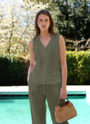 Top | Leinen | Elwy | Olive linen