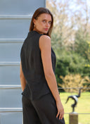 Top | Linen | Elwy | Black linen