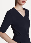 V-Ausschnitt | T-Shirt | Travel Jersey | Lyo | schwarz-blau