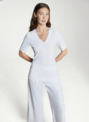 V-Ausschnitt | T-Shirt | Reisejersey | Lyo | Weiß