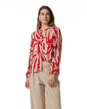 Blouse | Viscose | Tokiwa | Spiaggia Red block