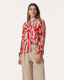 Blouse | Viscose | Tokiwa | Spiaggia Red block