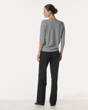 Top | Rib Light Travel | Nariko Diagonal Stripe | diagonal stripe black