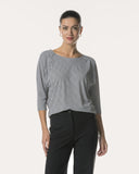 Top | Rib Light Travel | Nariko Diagonal Stripe | diagonal stripe black
