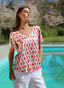 Top | Satin Viscose Dessin | Mayuna | Ikat Sunset