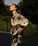 Blouse | Satin Viscose Dessin | Patani Dessin | Ink Blossom