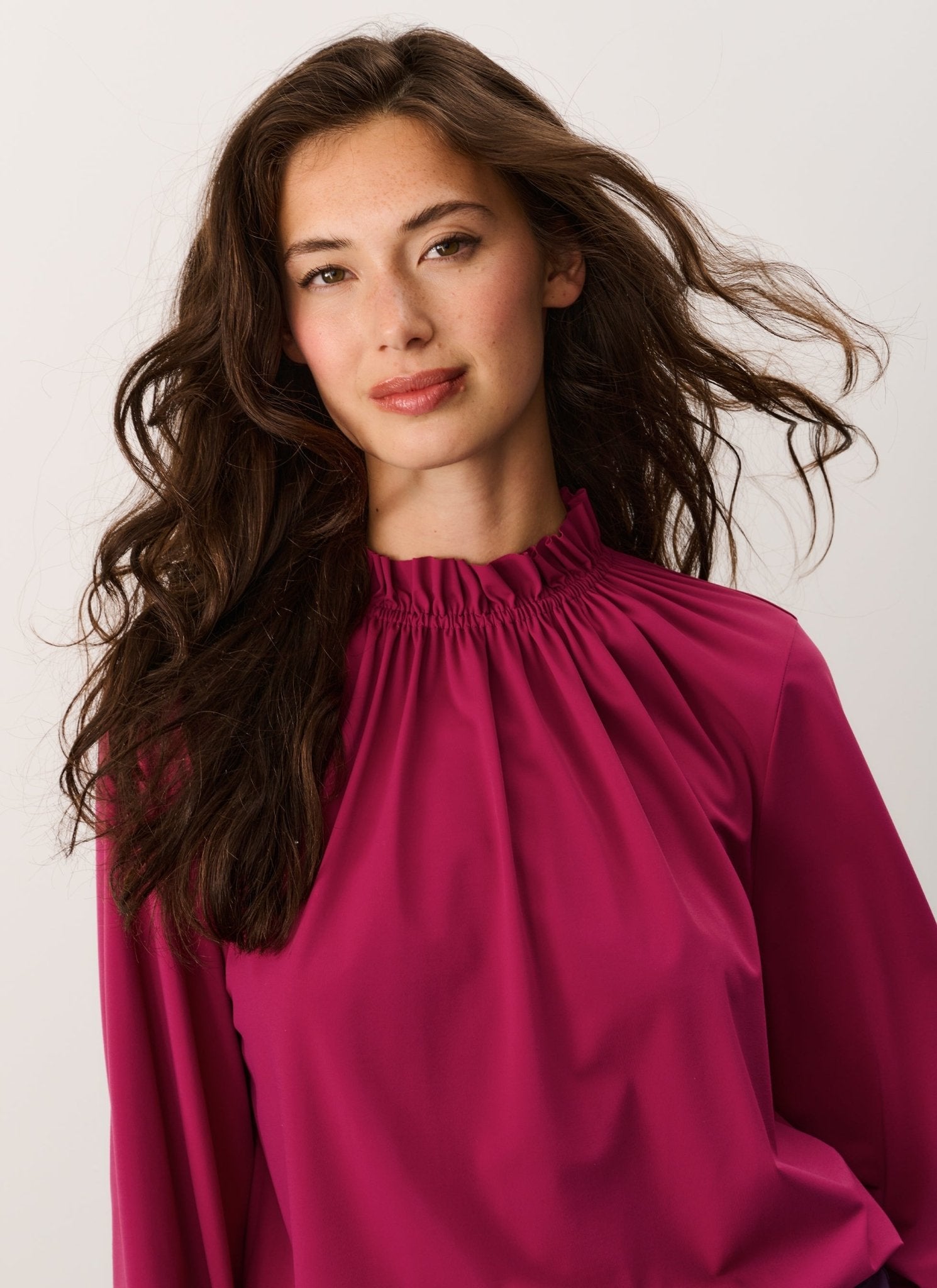 Blouse | Soft Travel | Mukawa | Raspberry | Japan TKY – JapanTKY