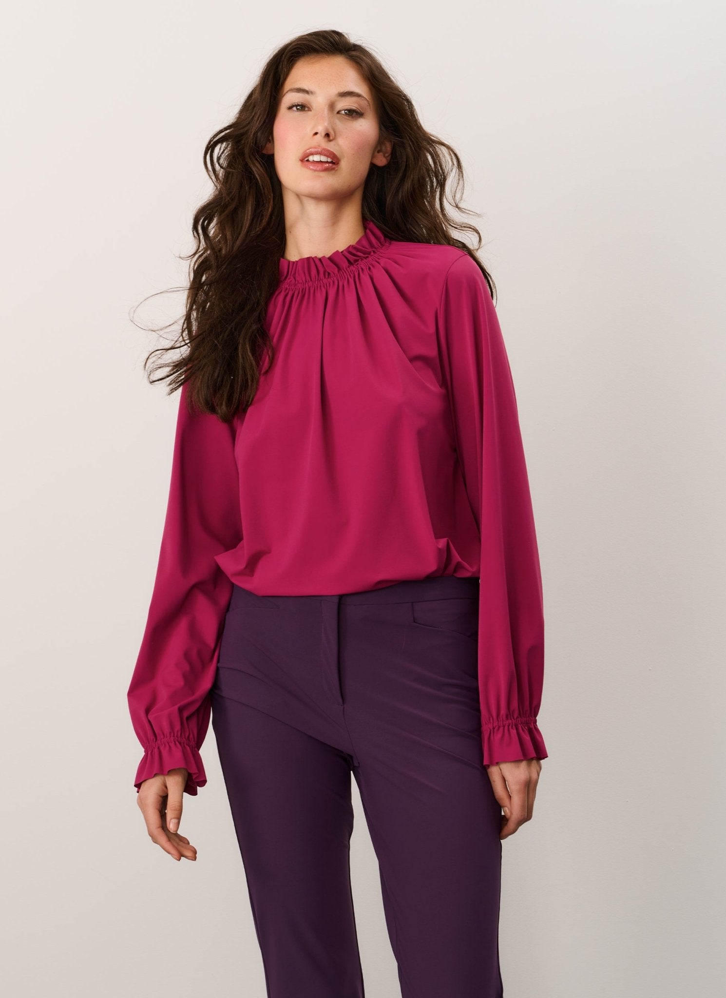 Blouse | Soft Travel | Mukawa | Raspberry | Japan TKY – JapanTKY