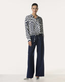 Blouse | Cotton Stretch | Agano Stripe | irregular stripe