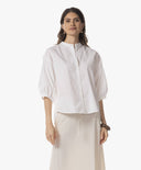 Blouse | Cotton Stretch | Bise | White - shop_name