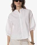 Blouse | Cotton Stretch | Bise | White - shop_name