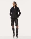 Bluse | Baumwoll-Stretch | Usagi | black