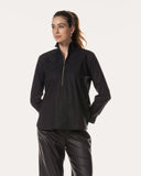 Bluse | Baumwoll-Stretch | Usagi | black