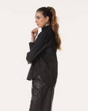 Bluse | Baumwoll-Stretch | Usagi | black