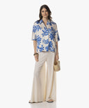 Blouse | Polyester Satin Stretch | Aratani Dessin | Ocean Bloom - shop_name