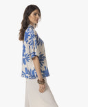 Blouse | Polyester Satin Stretch | Aratani Dessin | Ocean Bloom - shop_name