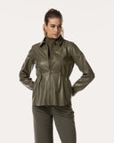 Blouse | Vegan Leather | Akita | Khaki Green