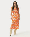 Dress | Polyester Satin Stretch | Soras | Sunburst bubbles