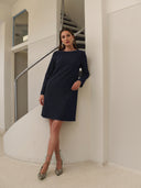 Kleid | Bonded-Travelqualität | Binko | Black-Blue