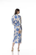 Dress | Polyester Satin Stretch | Kirari Dessin | Ocean Bloom