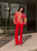 Pants | Crepe | Rawy Crepe | Coral Red