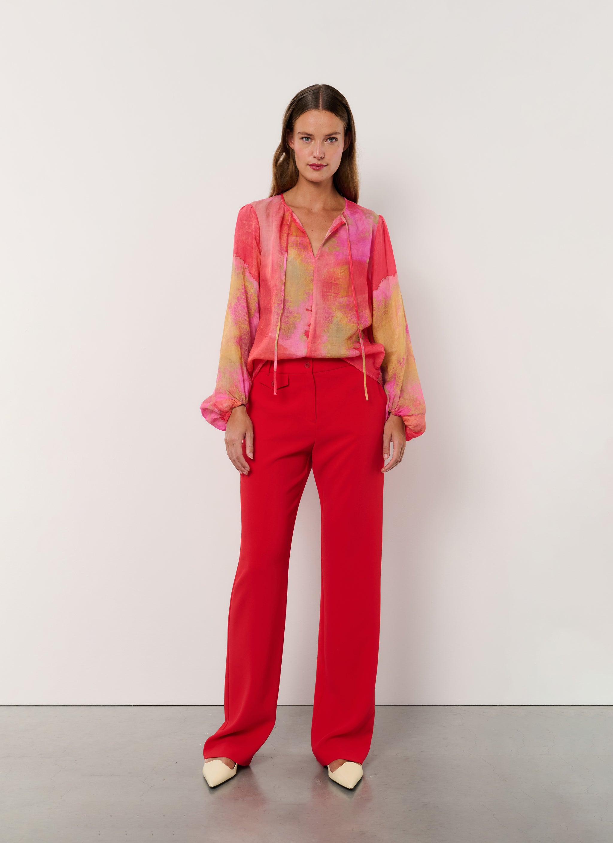 Pants | Crepe | Rawy Crepe | Coral Red