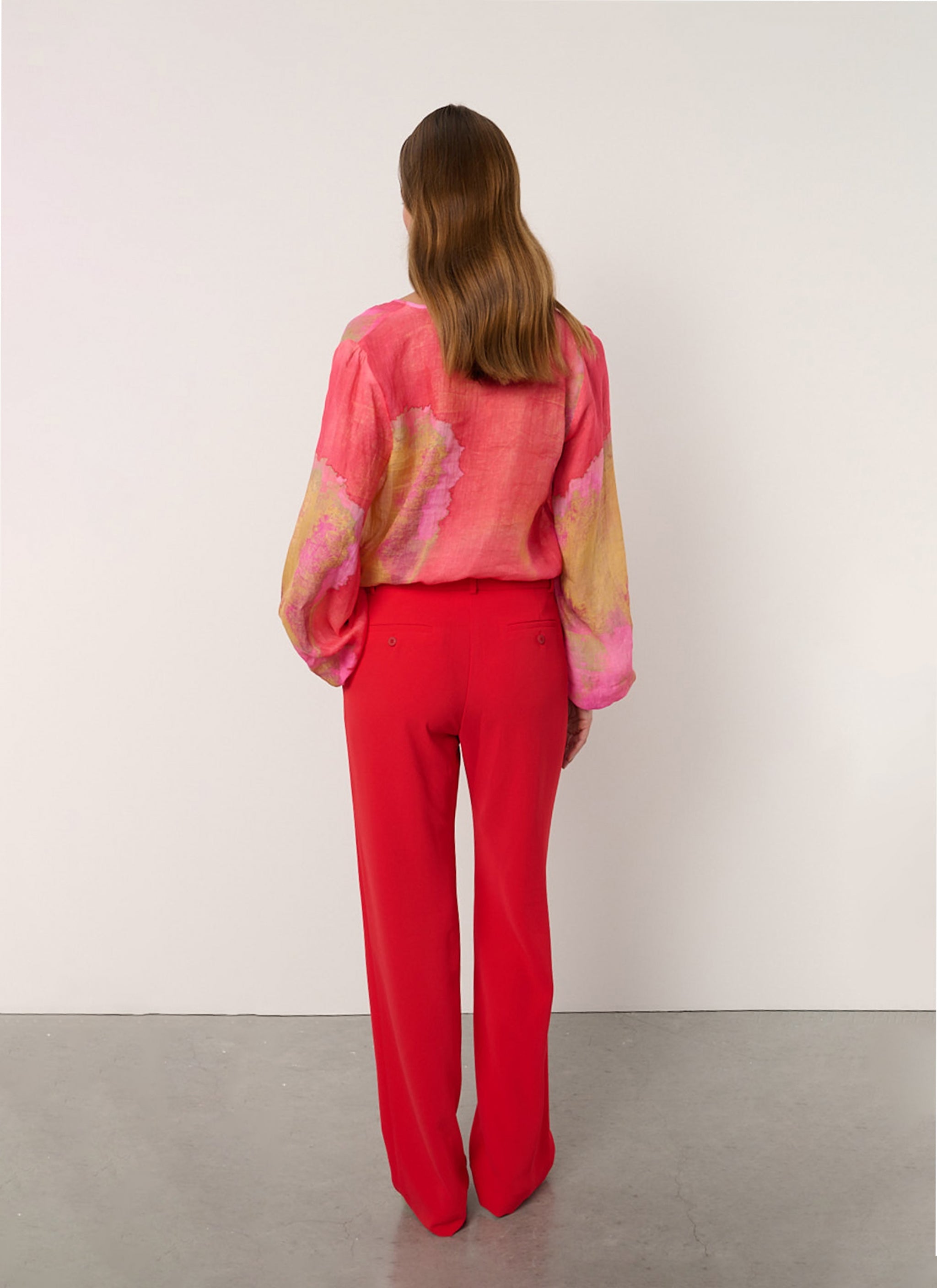 Pants | Crepe | Rawy Crepe | Coral Red