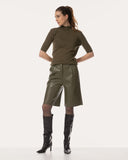 Shorts | Veganleder-Qualität | Kaori | Khaki Green