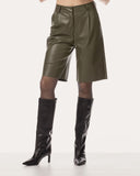 Shorts | Veganleder-Qualität | Kaori | Khaki Green