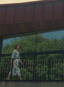 Dress | Polyester Satin Stretch | Kirari Dessin | Ocean Bloom