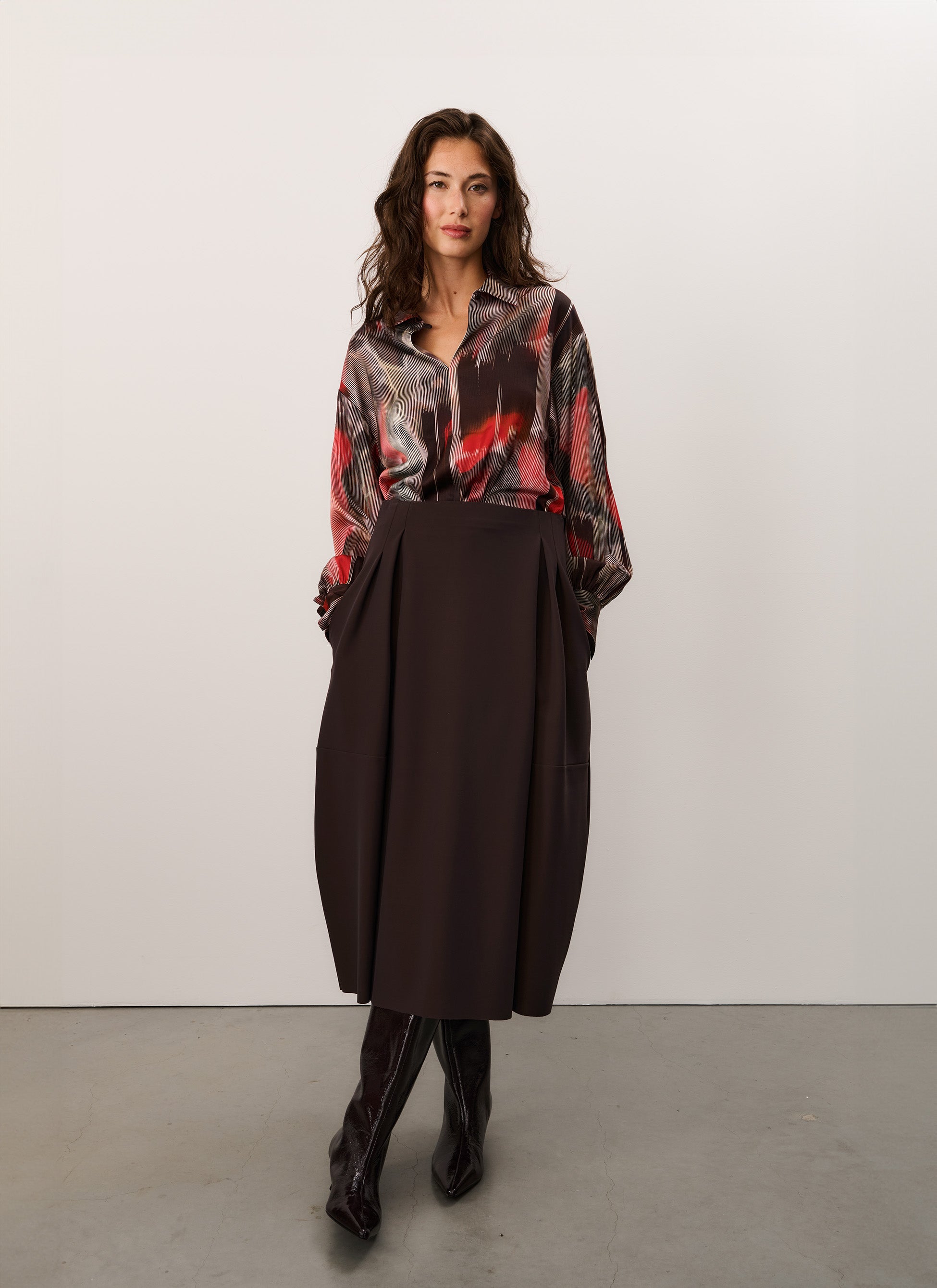 Skirt | Bonded Travel | Stefy | Dark Brown