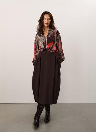 Skirt | Bonded Travel | Stefy | Dark Brown