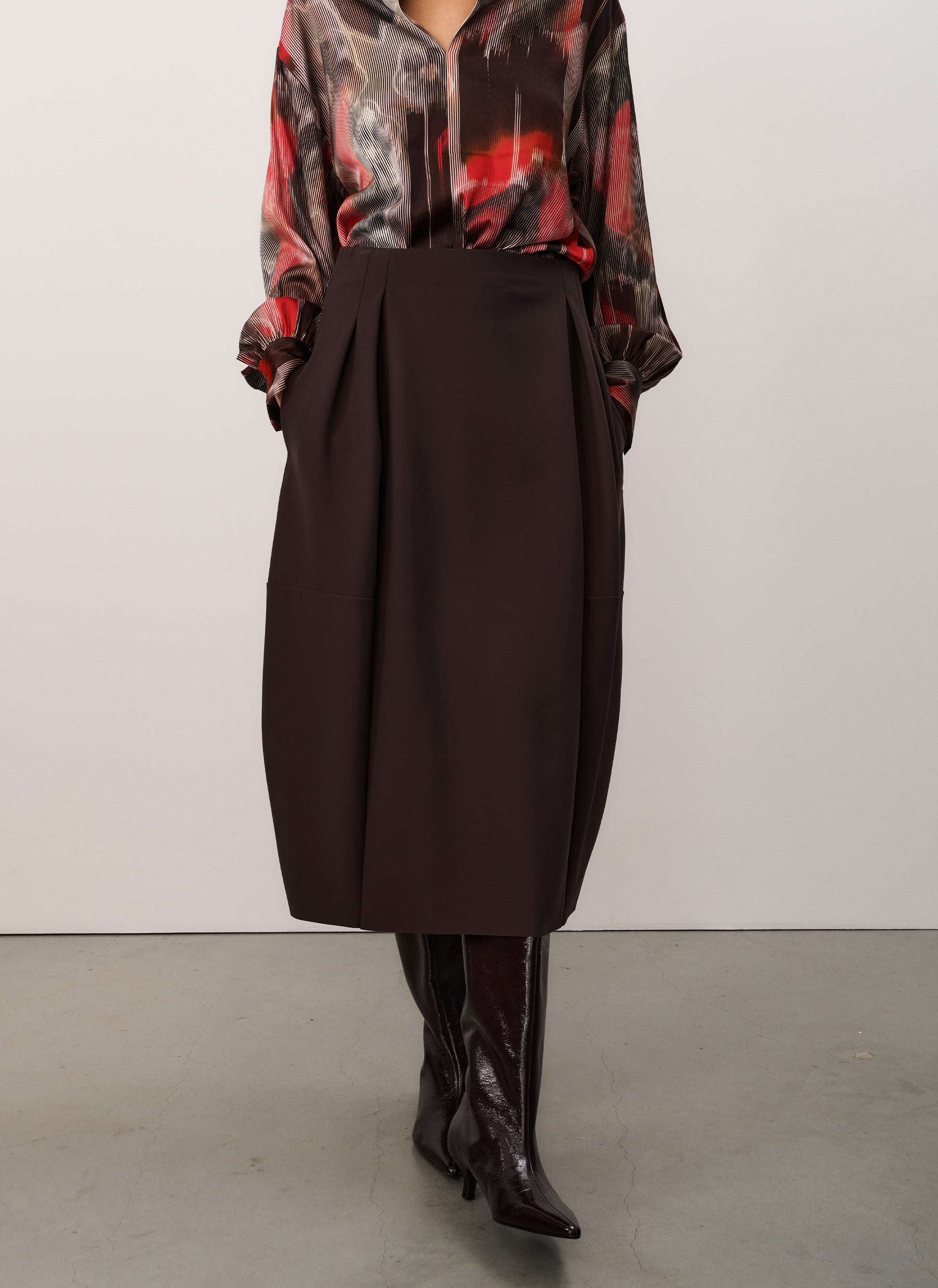 Skirt | Bonded Travel | Stefy | Dark Brown