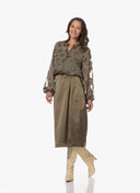 Skirt | Heavy Satin Stretch | Koiny | Olive Satin