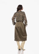 Skirt | Heavy Satin Stretch | Koiny | Olive Satin