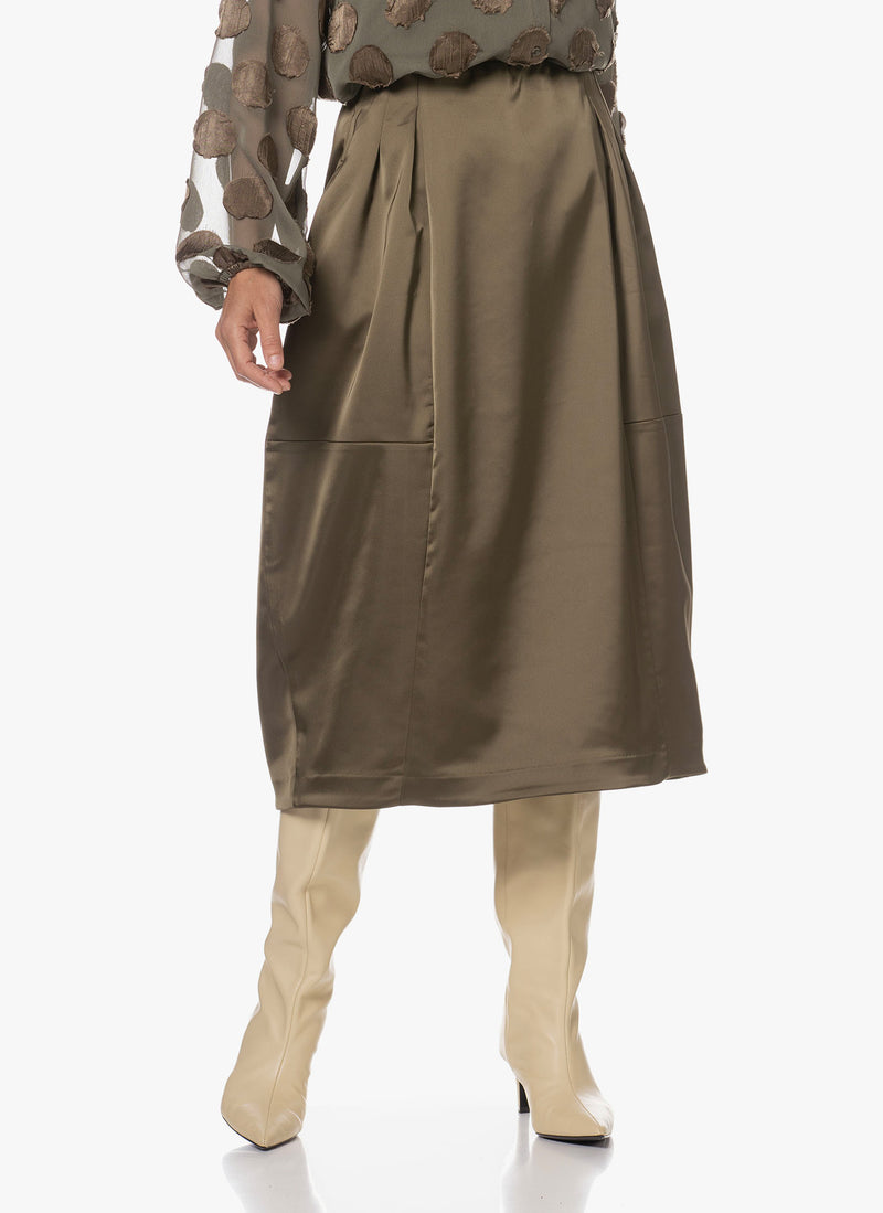 Röcke | Heavy Satin Stretch | Koiny | Olive Satin