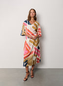 Skirt | Satin Viscose Dessin | Mitsuki | Colorfull Blocks