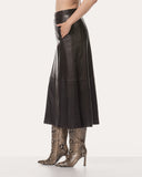 Skirt | Lamb Leather | Emyla | Brown