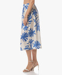 Skirt | Satin Viscose Dessin | Mitsuki | Ocean Bloom - shop_name