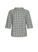 Top | Regular Travel Print | Wasan Print | Grey/ Blue Check